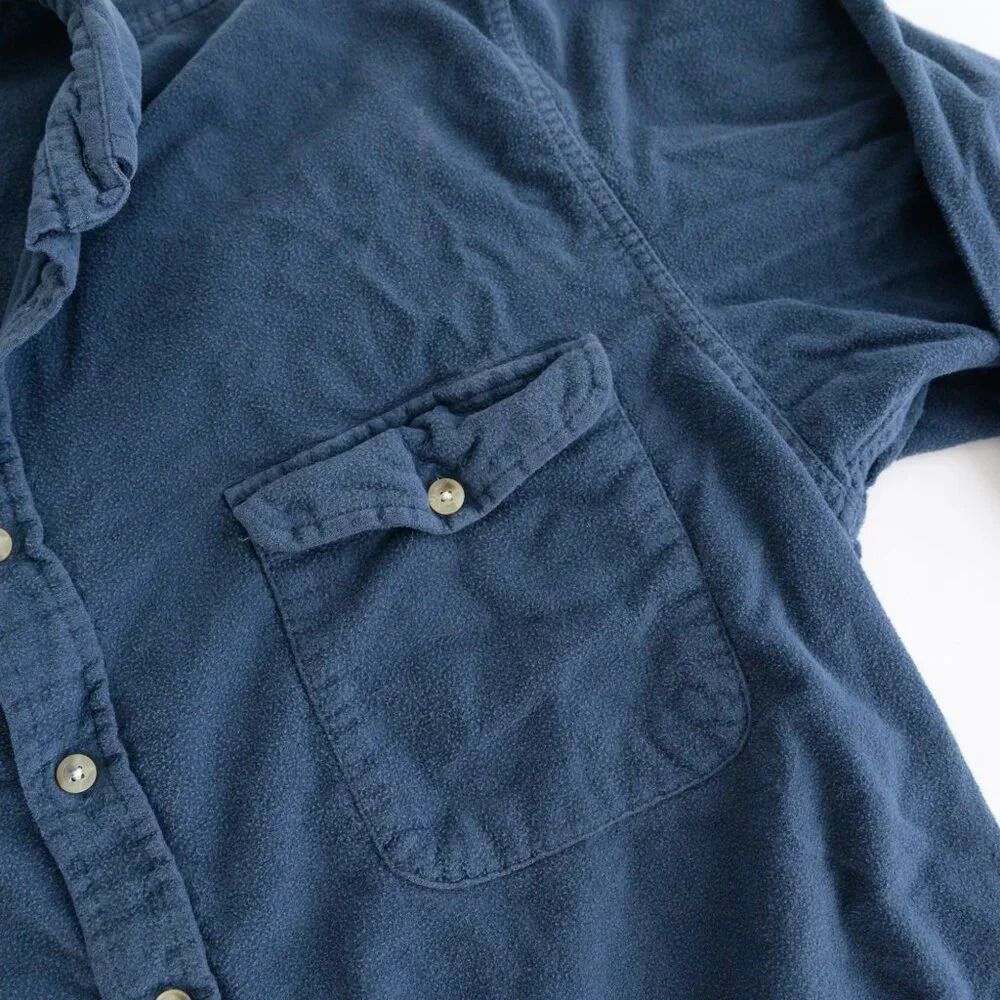 VTG River Trader Fleece Outdoor Button Down Heavyweight 100 Percent Cotton Shirt - Picture 10 of 11